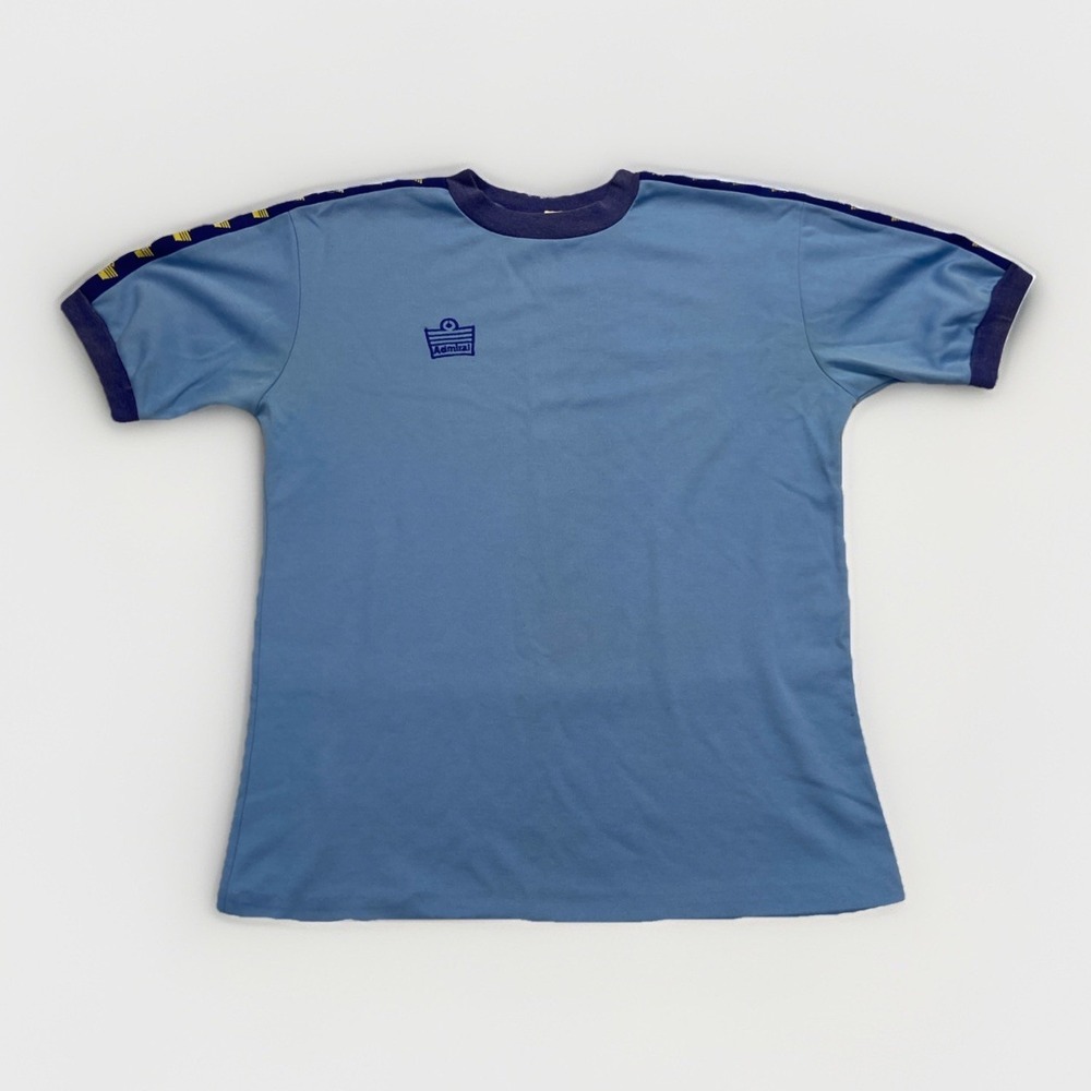 Vintage Admiral Soccer Jersey Mens L‎ Light Blue 80s Football Shirt Retro